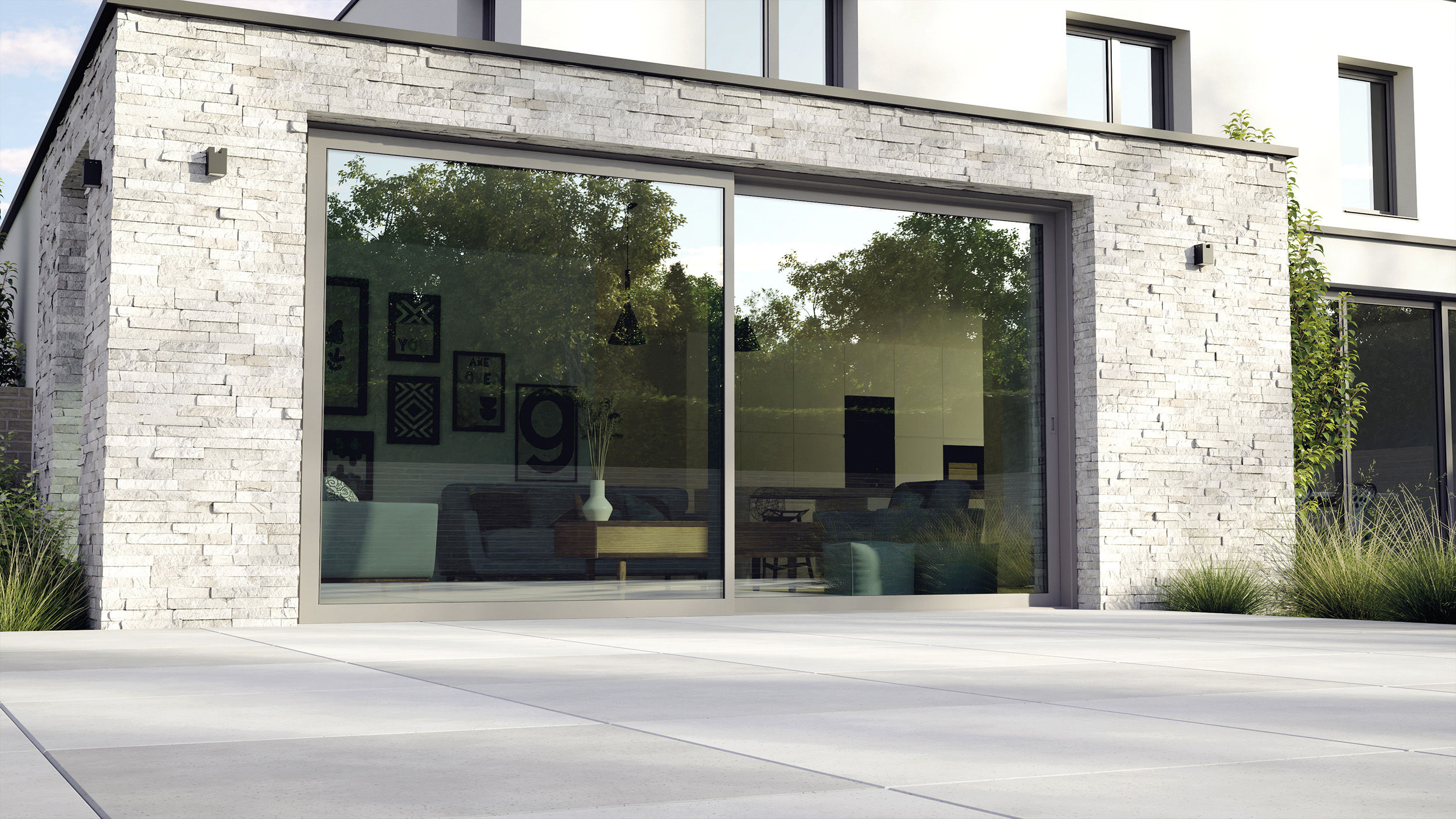 Chicane étroite du nouveau coulissant aluminium Sumith double cadre Pierret
