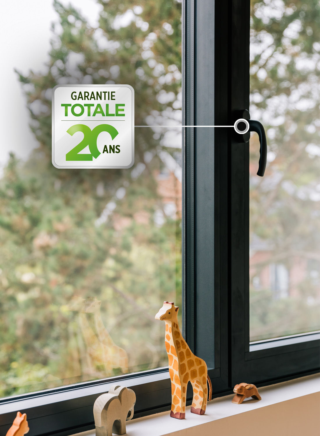 Garantie Totale 20 ans, même sur vos poignées de fenêtres Pierret Portes & Fenêtres