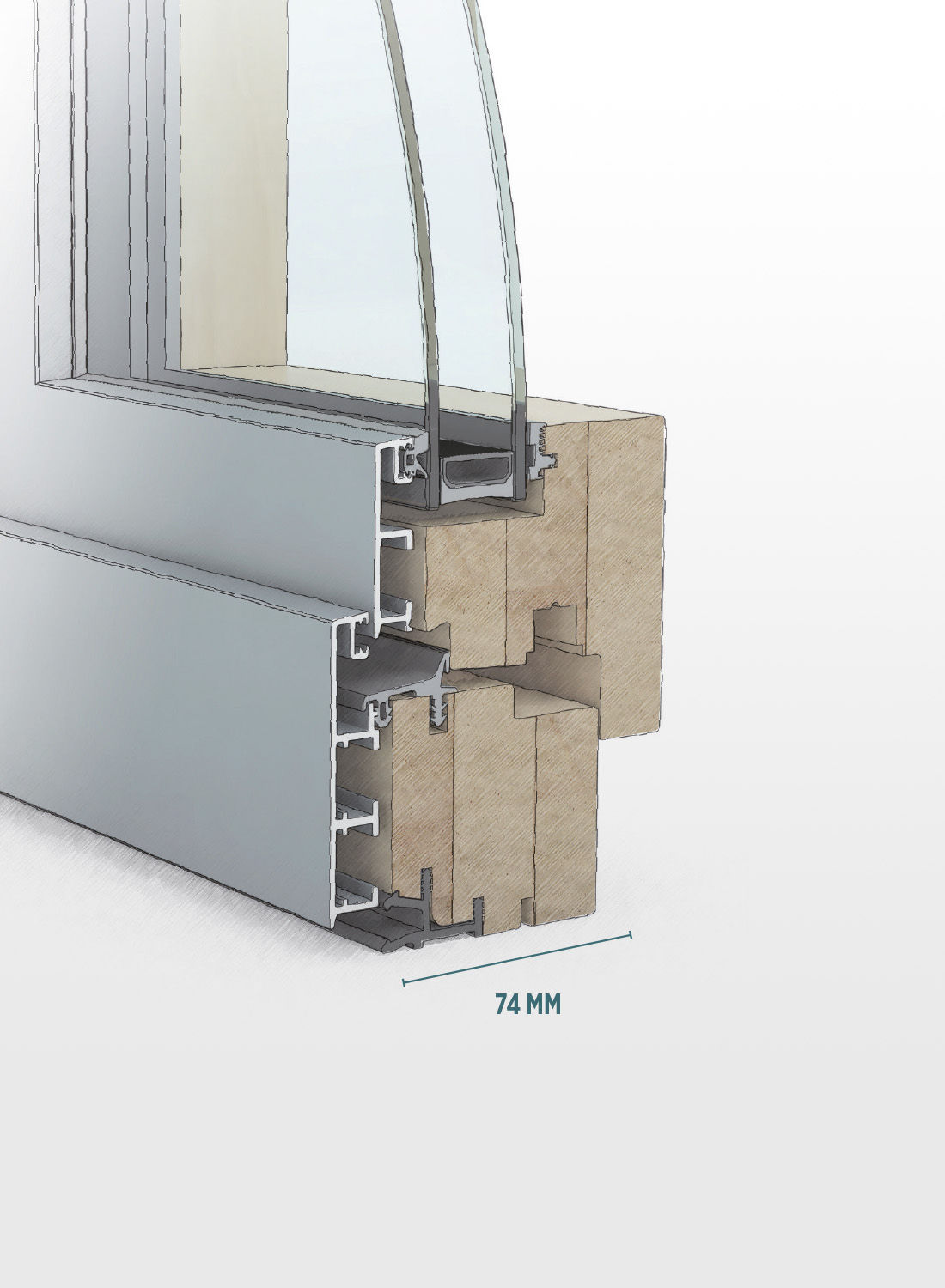 Une fenêtre bois-aluminium, de 74mm, par Pierret Portes & Fenêtres