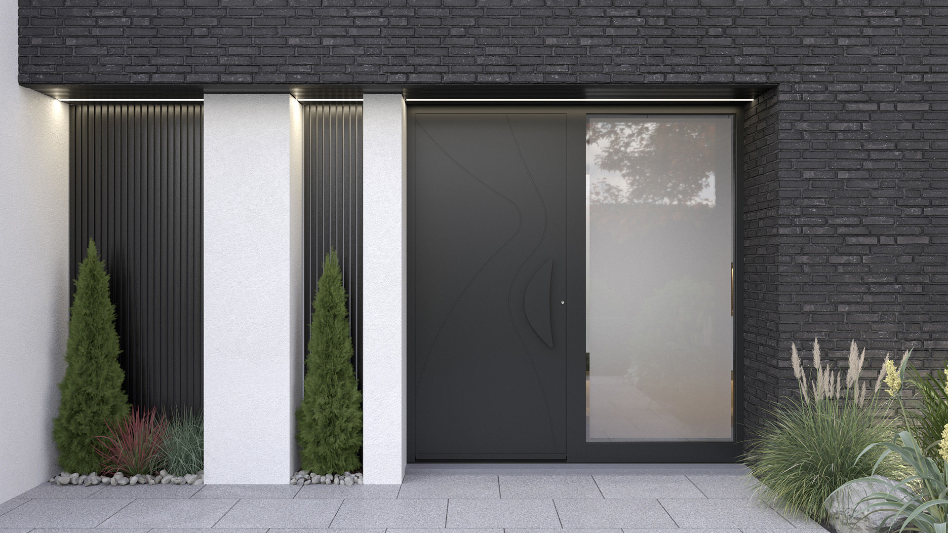 PIERRET_porte_entrée_Aluminium_alinea 8_noir_9M11ST