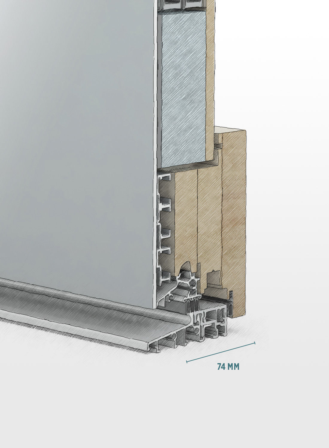 Une porte bois-aluminium, 74mm, par Pierret Portes & Fenêtres