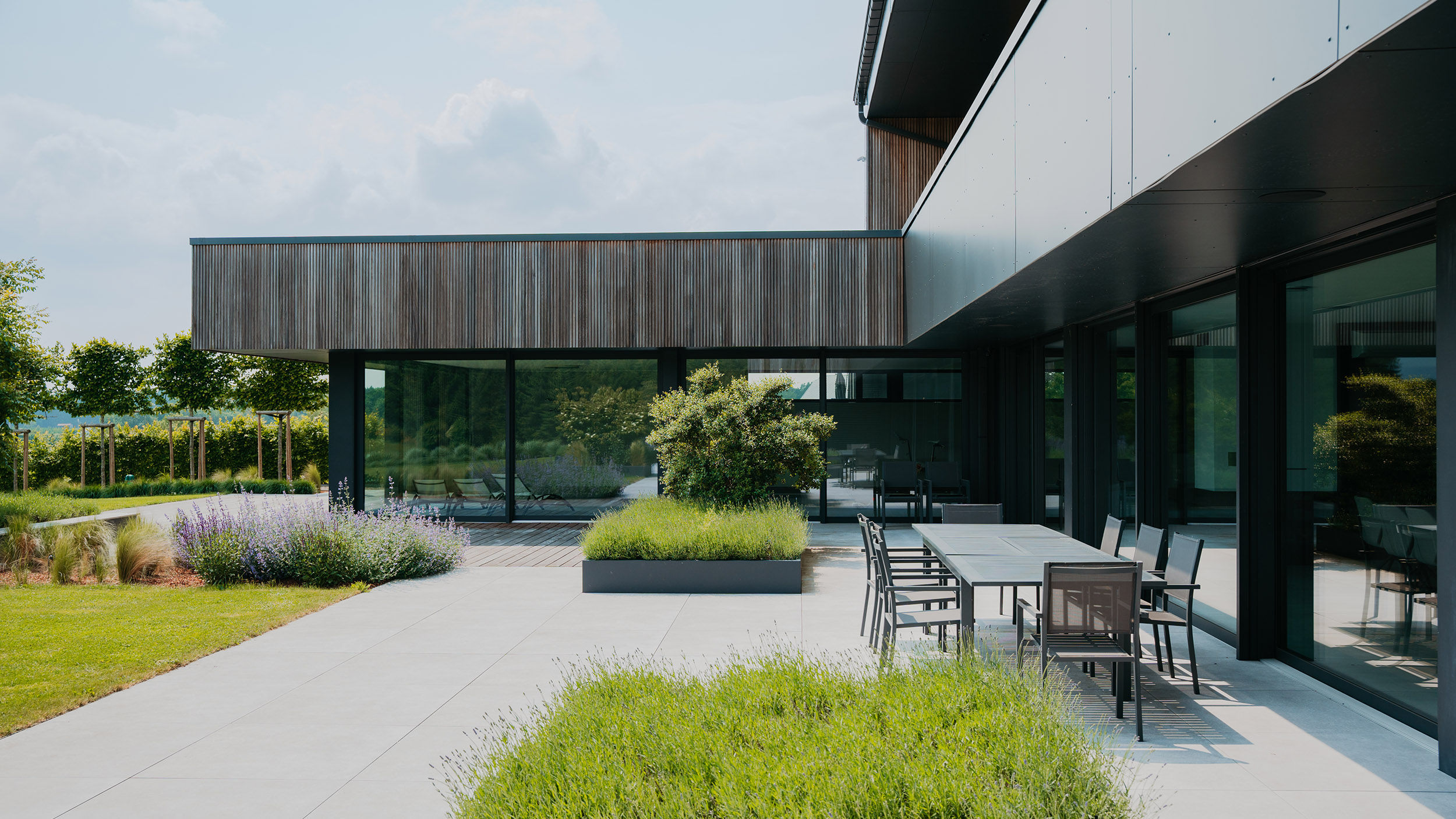 Réalisation Pierret - Grandes baies vitrées coulissantes à Gouvy