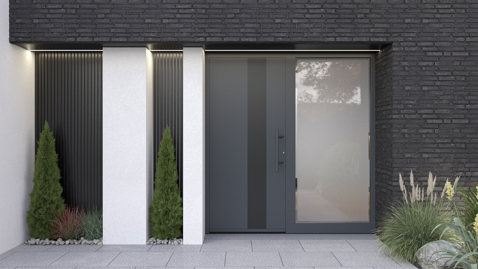 PIERRET porte d'entrée moderne alinea 5 code coleur 7M12ST