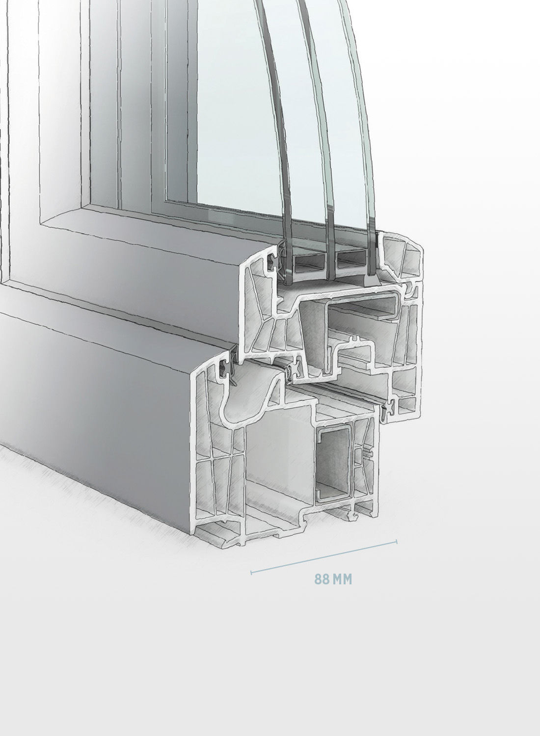 Une fenêtre PVC, de 88mm, par Pierret Portes & Fenêtres