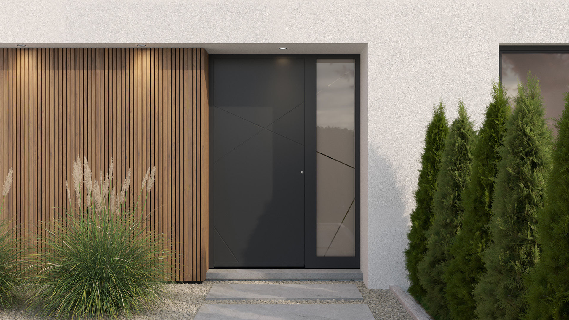 Porte d'entrée PVC ou Aluminium ou mixte alu bois