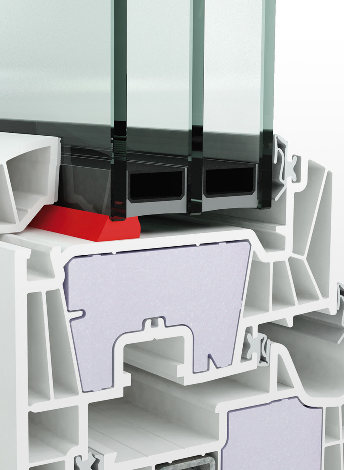 Vitrage collé de la fenêtre PVC, Pierret Portes & Fenêtres