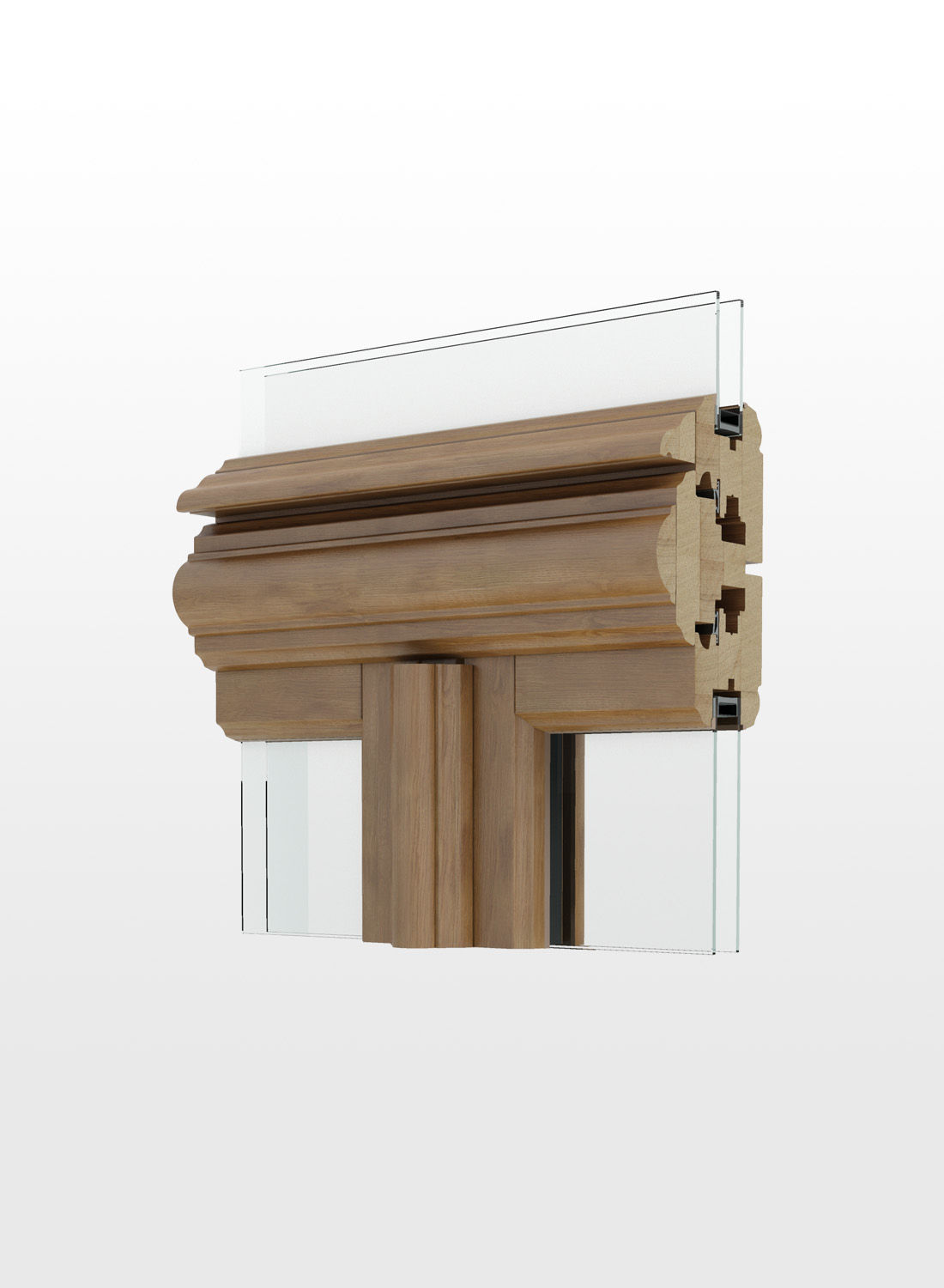 Fenêtre en bois Pierret ligne Pasural avec moulures de l'imposte