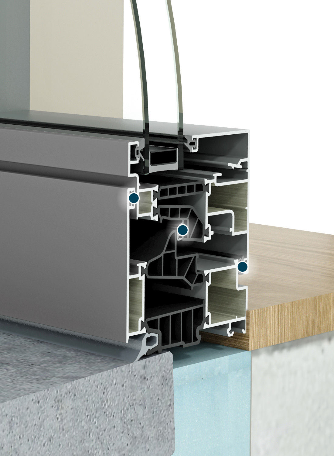 Système 3 joints pour fenêtre en aluminium, par Pierret Portes & Fenêtres