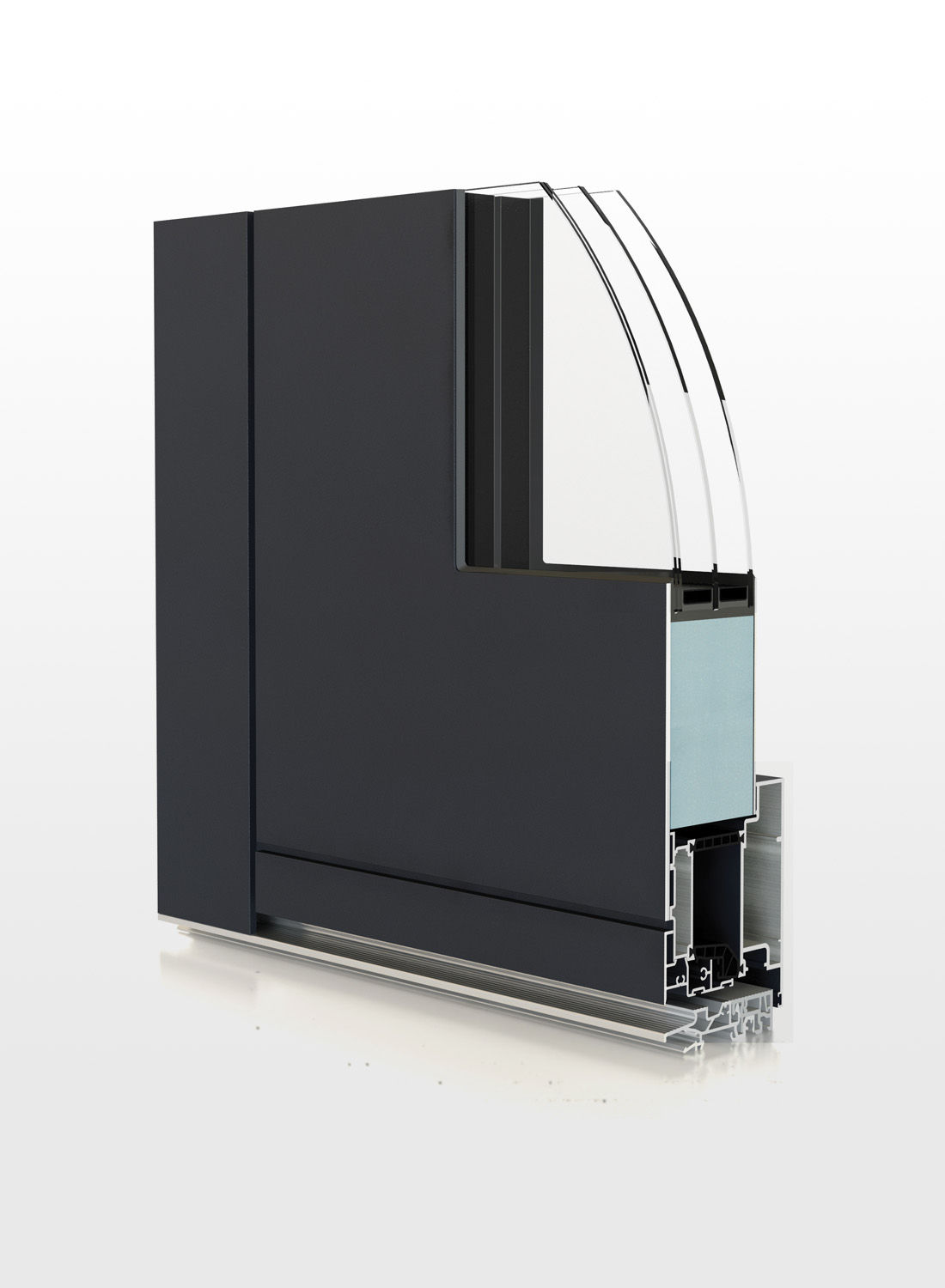 Ouvrant caché et étanchéité en bas de porte aluminium, Pierret Portes & Fenêtres